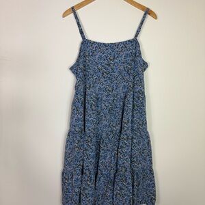 Old Navy dress floral flowers Blue Midi Sundress women’s XL